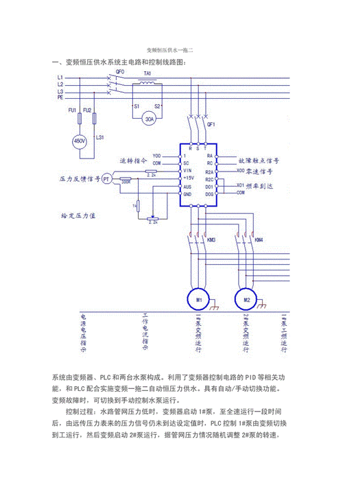 變頻器恒壓供水電路圖，變頻器恒壓供水接線圖